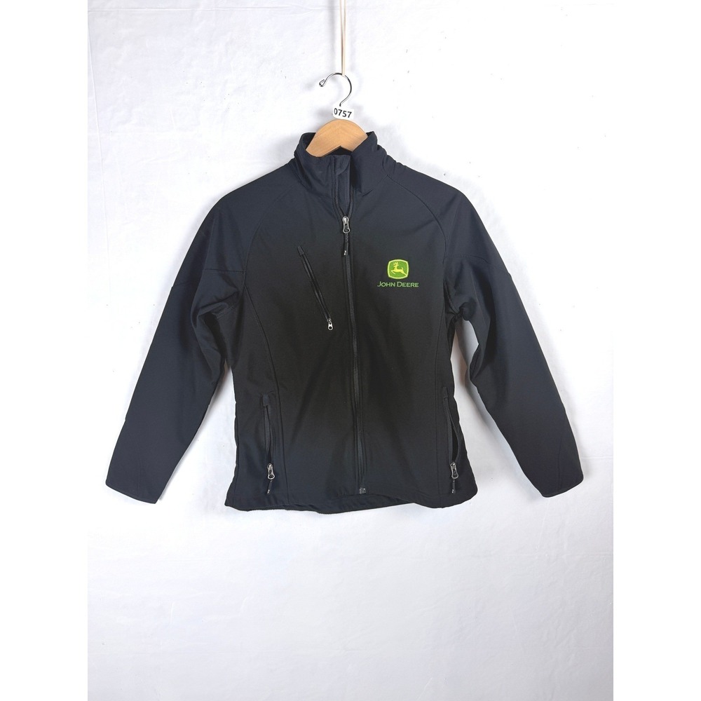 2/$30 Port Authority Black John Deere Full Zip Softshell Jacket Medium